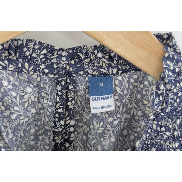 Old Navy Peek A Boo Floral Ruffle Sleeve‎ Blouse Size M, Boho, Cottage, Coquette - Picture 4 of 9